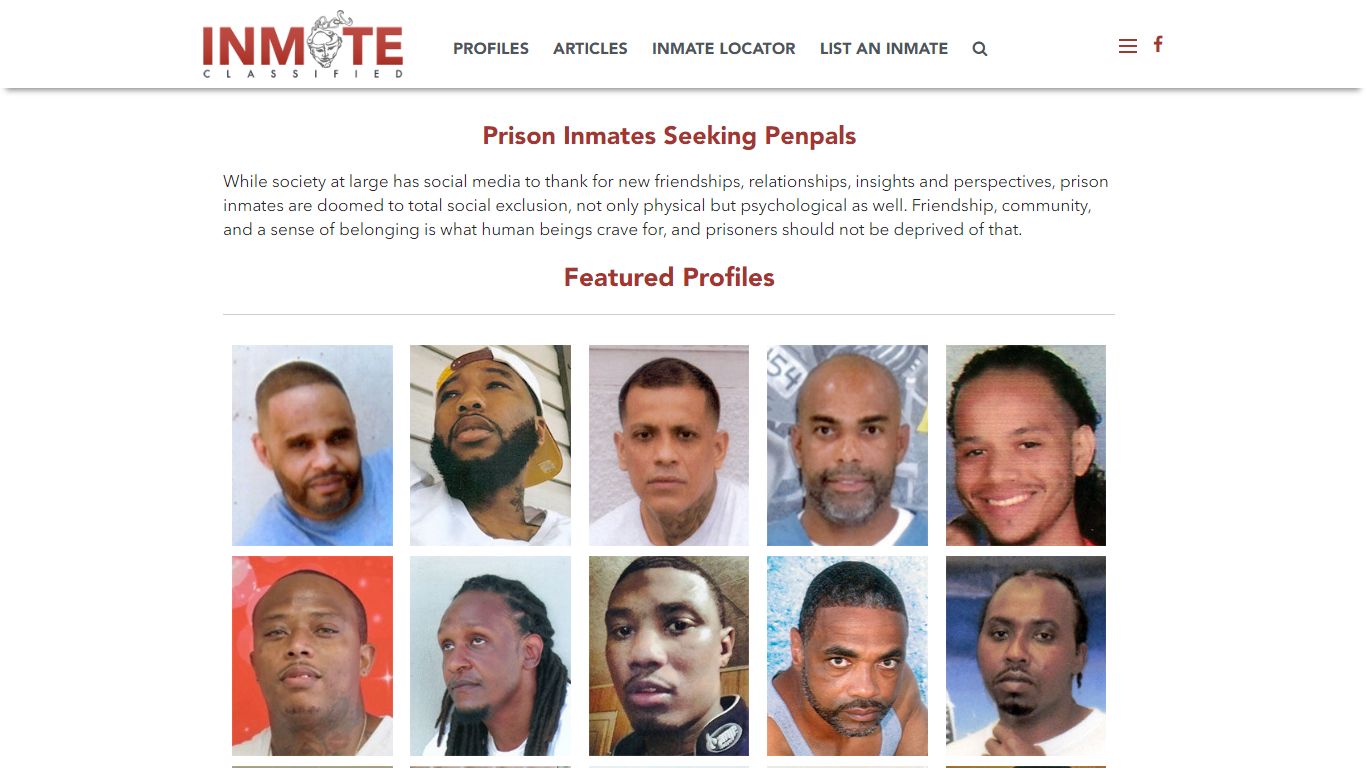 Prison Inmates Seeking Penpals | INMATE Classified Penpals in Prison